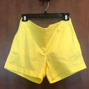 4" Chino Yellow J. Crew Shorts
